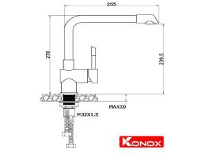 Vòi rửa bát Konox KN1205 3