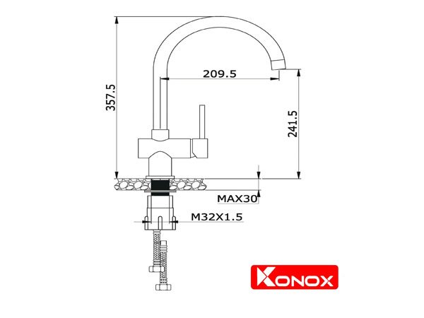 Vòi rửa bát Konox KN1206 2