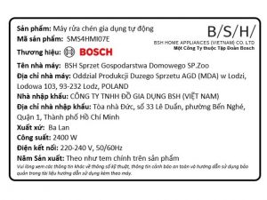 Máy rửa chén độc lập Bosch SMS4EMI06E 7 Máy rửa chén độc lập Bosch SMS4EMI06E 15