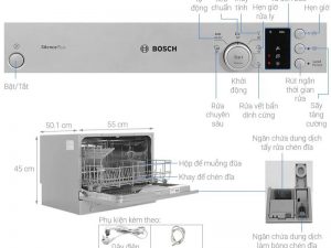 Máy rửa bát mini Bosch SKS62E38EU 3 Máy rửa bát mini Bosch SKS62E38EU 7